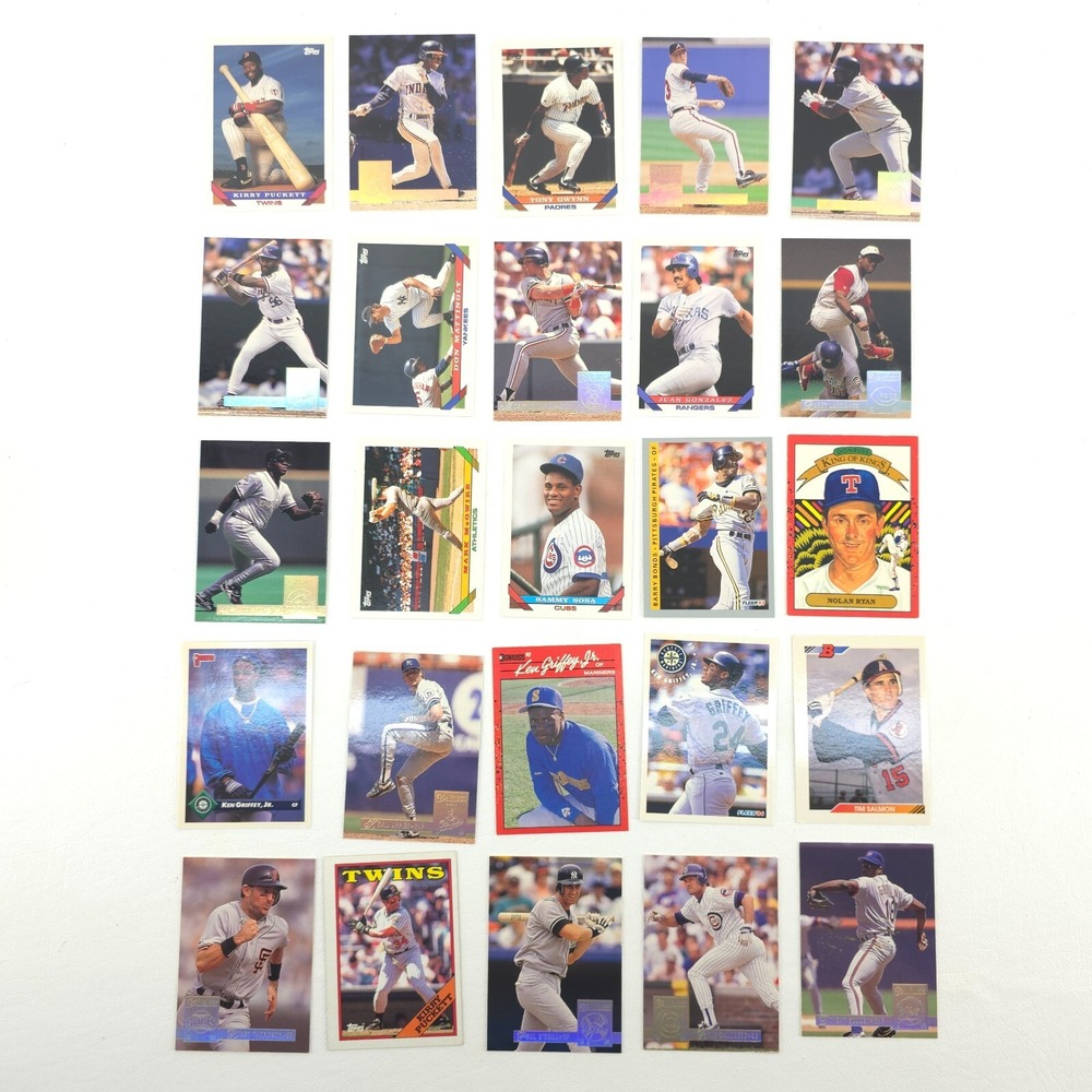 25 Card Baseball Star Lot Several Year Span All Pictured Puckett Mattingly Sosa